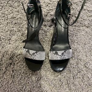Franco Sarto white and Black heeled sandals